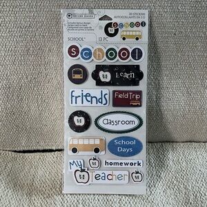 Scrapbooking/ greeting card supplies - school Theme 3D Stickers